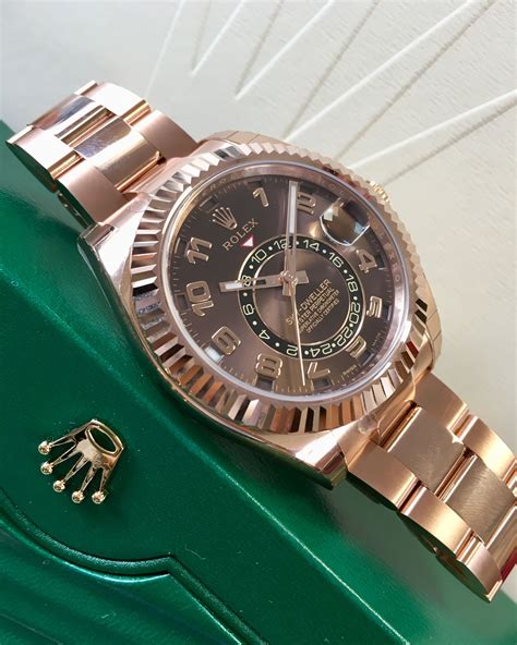 rolex sky dweller rose gold chocolate dial